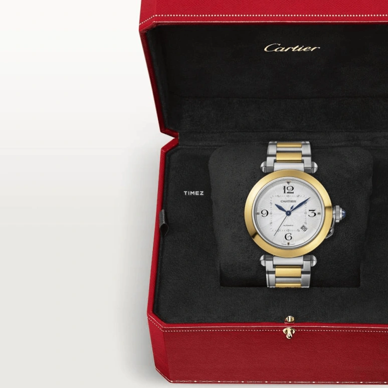 Cartier,Pasha de Cartier 41mm,41mm,Stainless Steel,White,Automatic,Day,42hours,W2PA0009