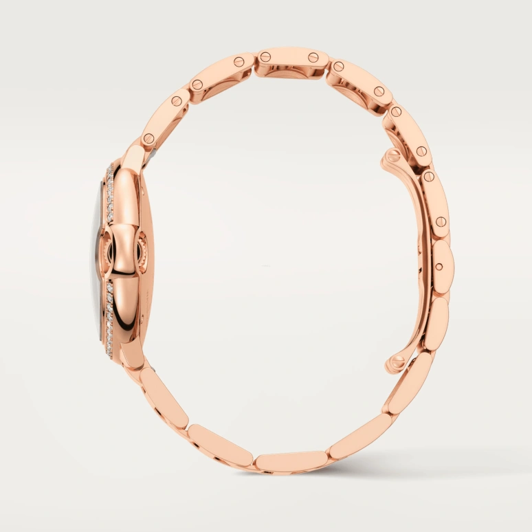 Cartier,Ballon Bleu de Cartier 33mm,33mm,Rose Gold,Silver White,Sapphire,Crystal Glass,Setting,Diamonds,WJBB0082