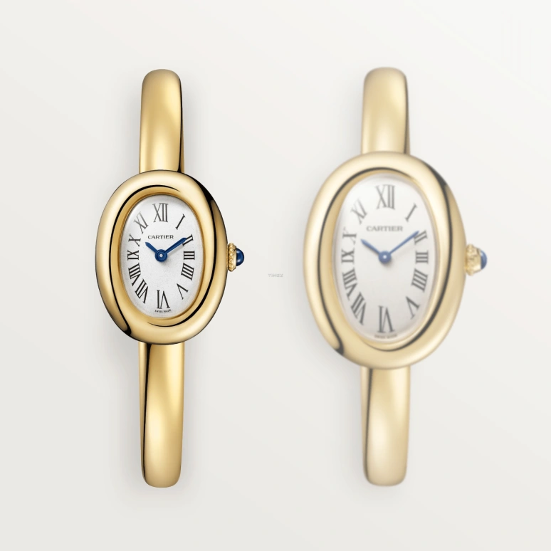 Cartier,Baignoire 24.60x18.70mm,24.60x18.70mm,Yellow Gold,Silver,Quartz,Sapphire,Crystal Glass,Oval,WGBA0021