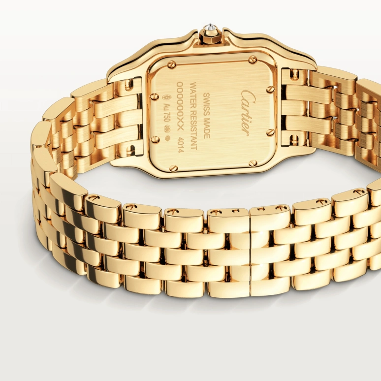 Cartier,Panthère de Cartier 27x36mm,27x36mm,Yellow Gold,Silver,Quartz,Sapphire,Crystal Glass,Square,WJPN0016
