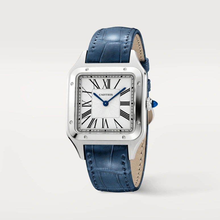 Cartier,Santos de Cartier 43.50x31.40mm,43.50x31.40mm,Stainless Steel,Silver,Quartz,Sapphire,Crystal Glass,Square,WSSA0022