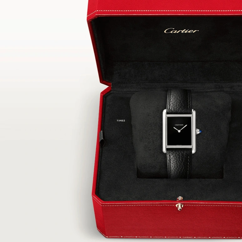 Cartier,Tank 33.70x25.50mm,33.70x25.50mm,Stainless Steel,Black,Quartz,Sapphire,Crystal Glass,Square,WSTA0085