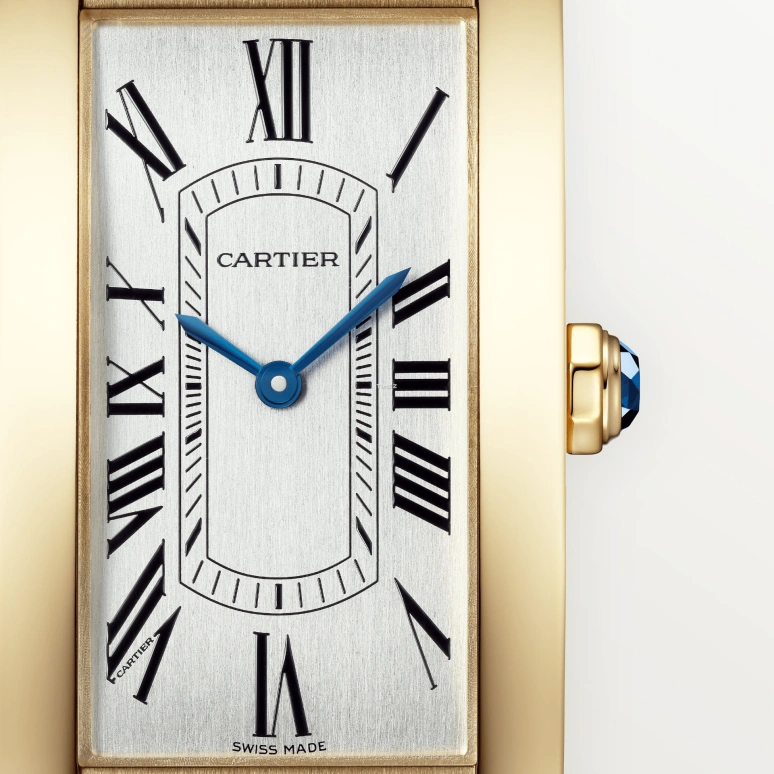 Cartier,Tank 44.40x24.40mm,44.40x24.40mm,Yellow Gold,Silver,Automatic,Sapphire,Crystal Glass,Square,WGTA0300