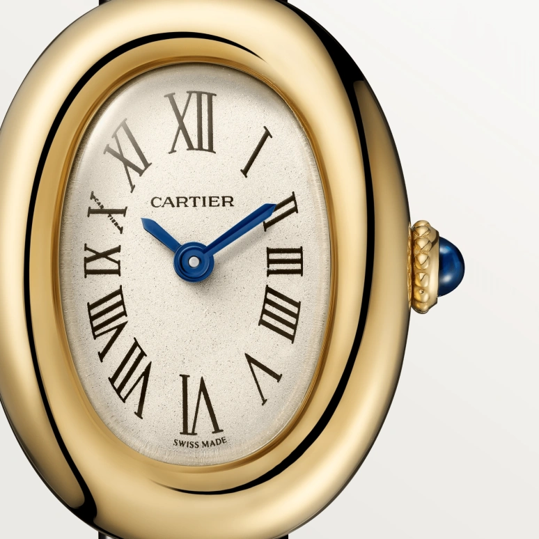 Cartier,Baignoire 24.60x18.70mm,24.60x18.70mm,Yellow Gold,Silver,Quartz,Sapphire,Crystal Glass,Oval,WGBA0017