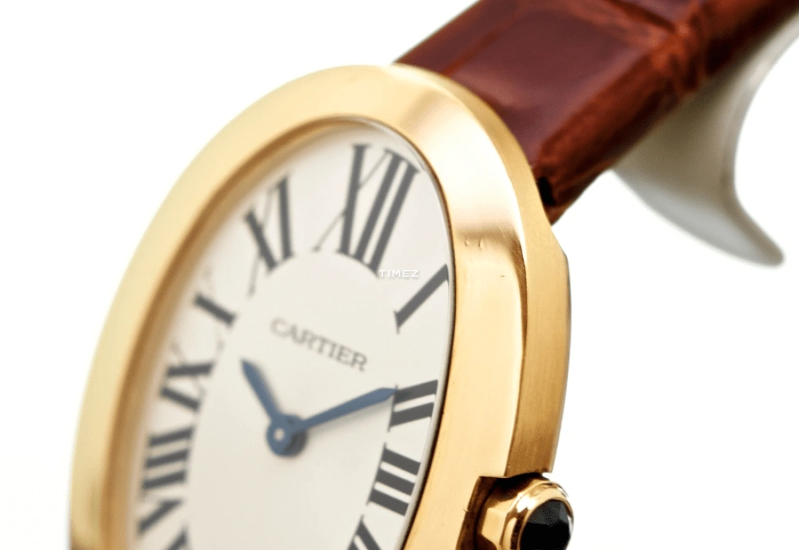 Cartier,Baignoire 31.60x24.50mm,31.60x24.50mm,Yellow Gold,Silver,Quartz,Sapphire,Crystal Glass,Oval,W8000009