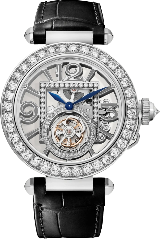 Cartier,Pasha de Cartier 41mm,41mm,White Gold,Silver,Handwound,Tourbillon,50hours,HPI01435