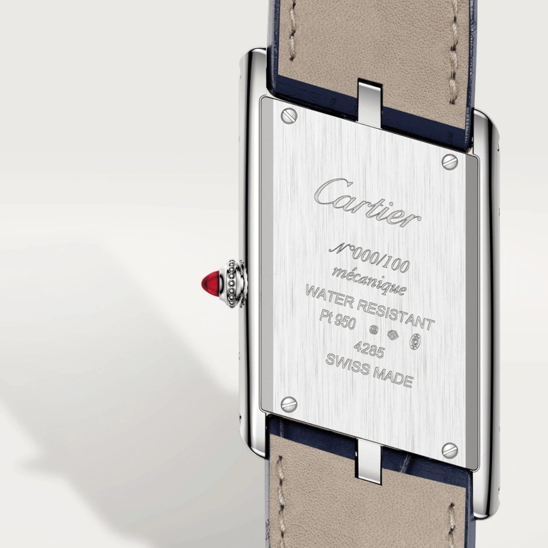 Cartier,Tank 47.15x26.20mm,47.15x26.20mm,Platinum,Silver,Handwound,38hours,In-house Caliber,WGTA0042