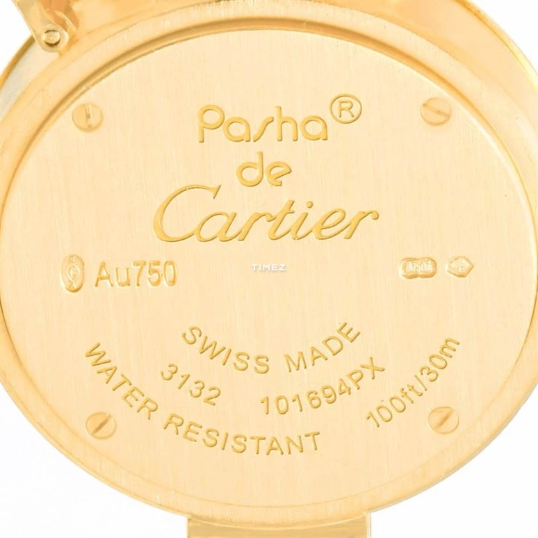 Cartier,Pasha de Cartier 27mm,27mm,Yellow Gold,Silver,Quartz,In-house Caliber,Sapphire,Crystal Glass,WJ124015