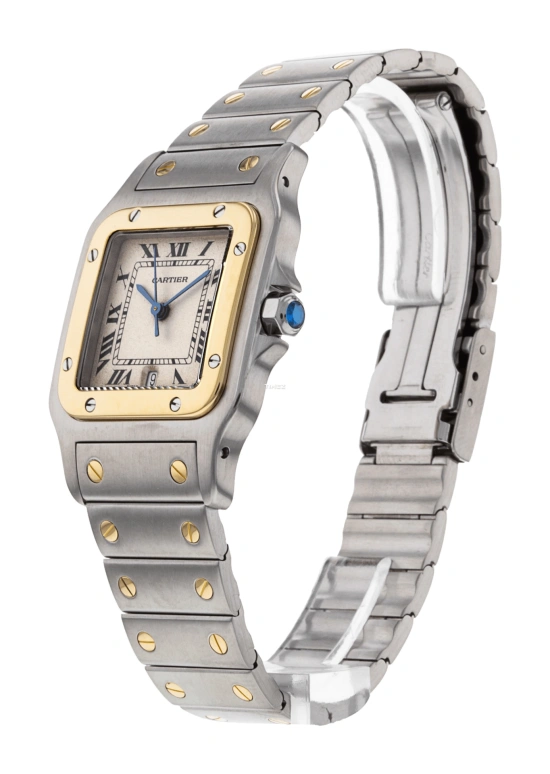 Cartier,Santos de Cartier 29mm,29mm,Stainless Steel,White,Quartz,Day,In-house Caliber,W20011C4