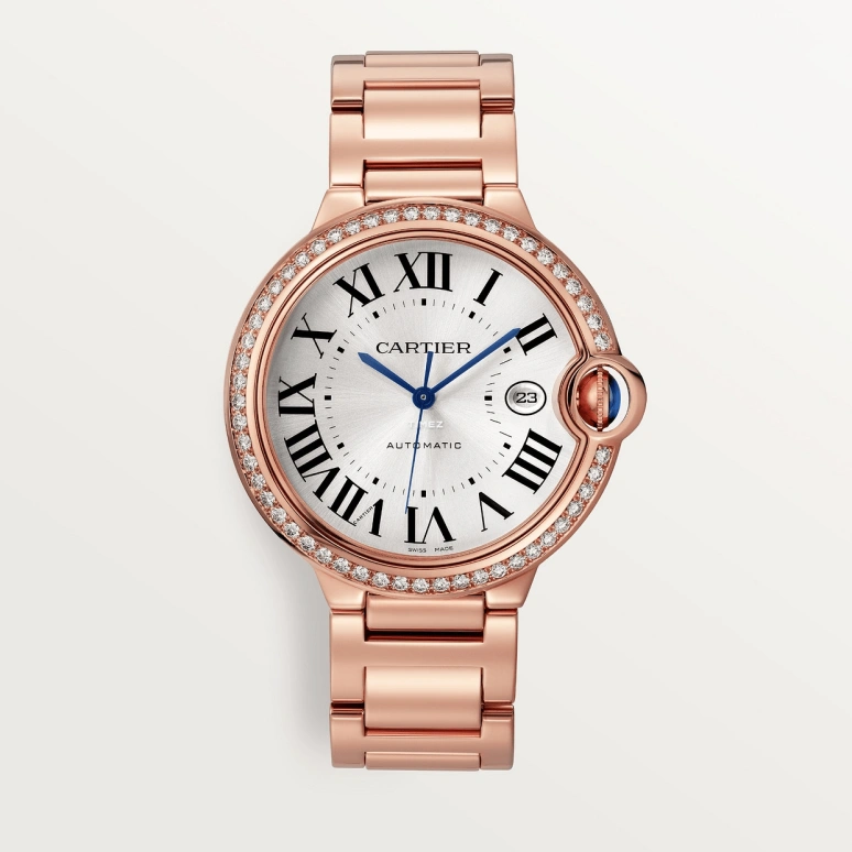 Cartier,Ballon Bleu de Cartier 42mm,42mm,Rose Gold,Silver,Automatic,Day,42hours,WJBB0038