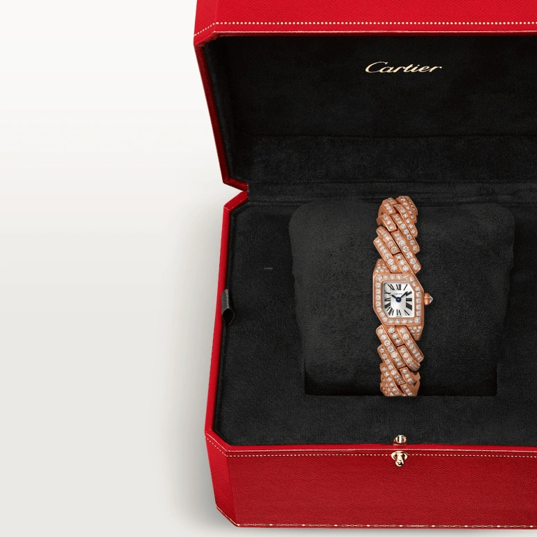 Cartier,Maillon de Cartier 31x17mm,31x17mm,Rose Gold,Silver,Quartz,Sapphire,Crystal Glass,Other,WJBJ0004