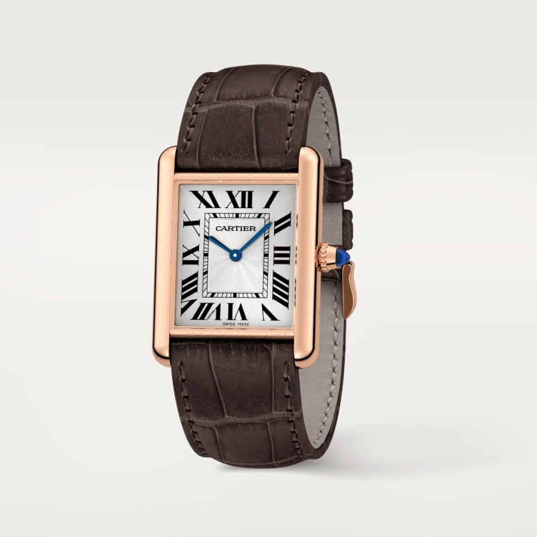 Cartier,Tank 33.70x25.50mm,33.70x25.50mm,Rose Gold,Silver,Handwound,38hours,In-house Caliber,WGTA0011