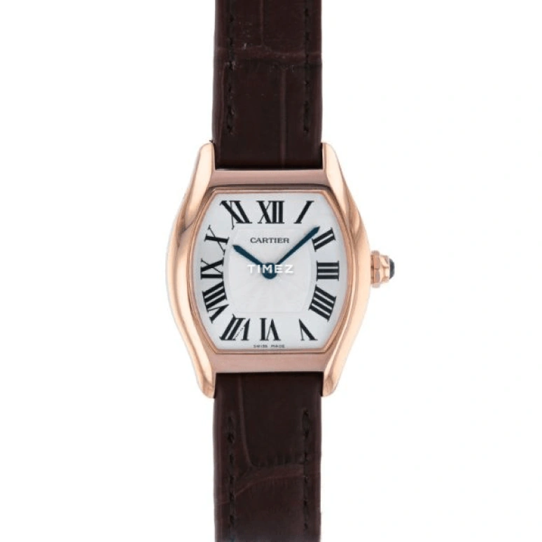 Cartier,Tortue 30x24mm,30x24mm,Rose Gold,Silver,Handwound,In-house Caliber,Sapphire,Crystal Glass,W1556360