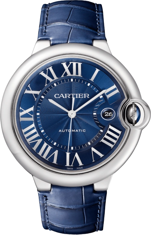 Cartier,Ballon Bleu de Cartier 42mm,42mm,Stainless Steel,Blue,Automatic,Day,42hours,WSBB0027