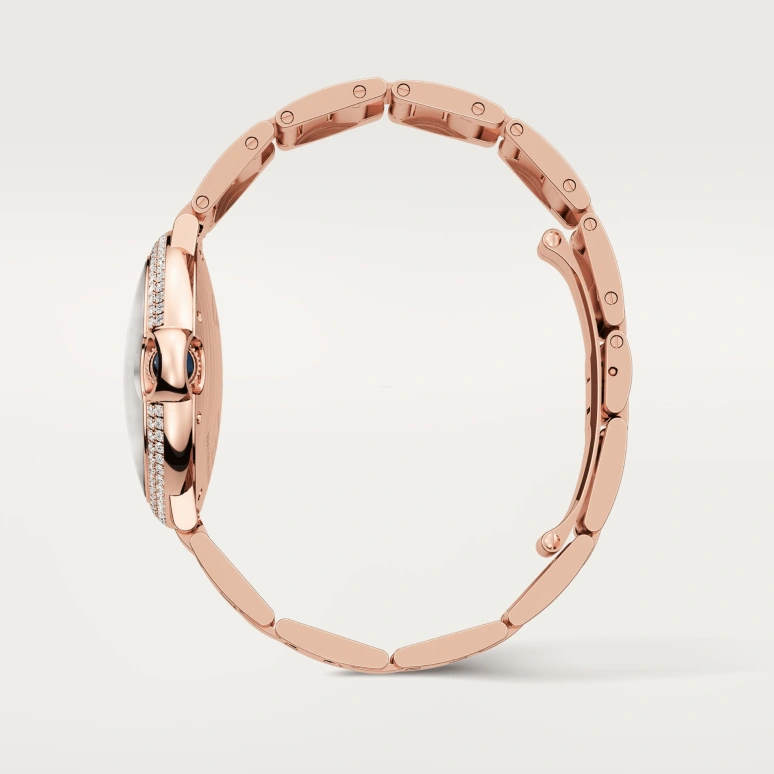 Cartier,Ballon Bleu de Cartier 36mm,36mm,Rose Gold,Silver,Automatic,Sapphire,Crystal Glass,Round,WJBB0067