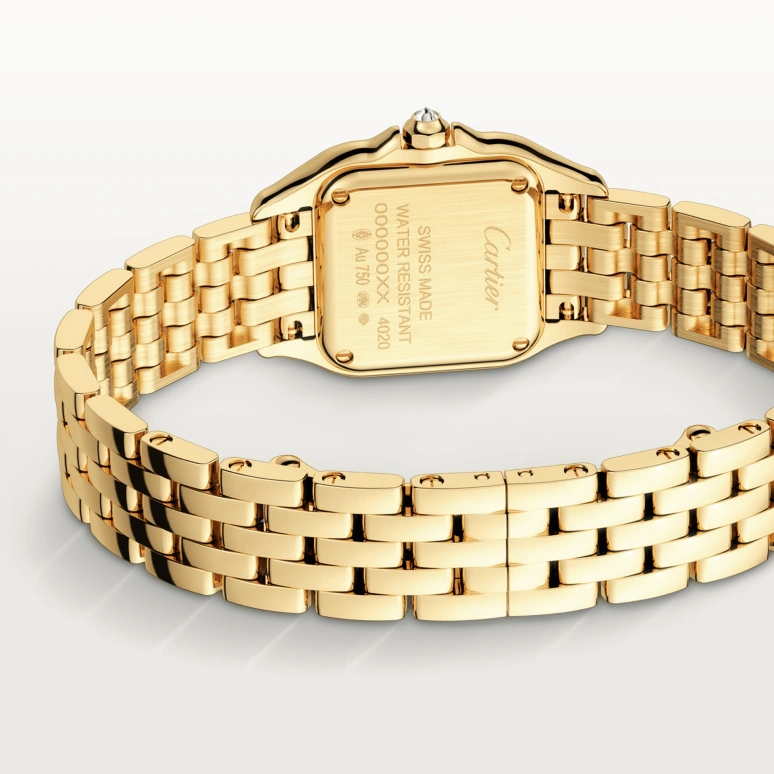 Cartier,Panthère de Cartier 22x30mm,22x30mm,Yellow Gold,Silver,Quartz,Sapphire,Crystal Glass,Square,WJPN0015