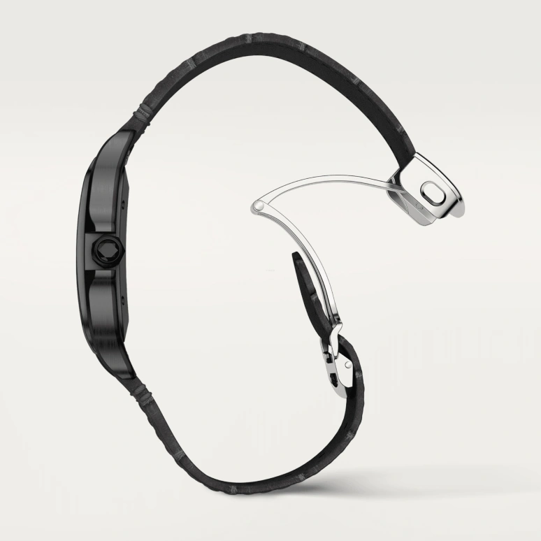 Cartier,Santos de Cartier 39.80mm,39.80mm,Stainless Steel,Black,Automatic,Day,42hours,WSSA0039