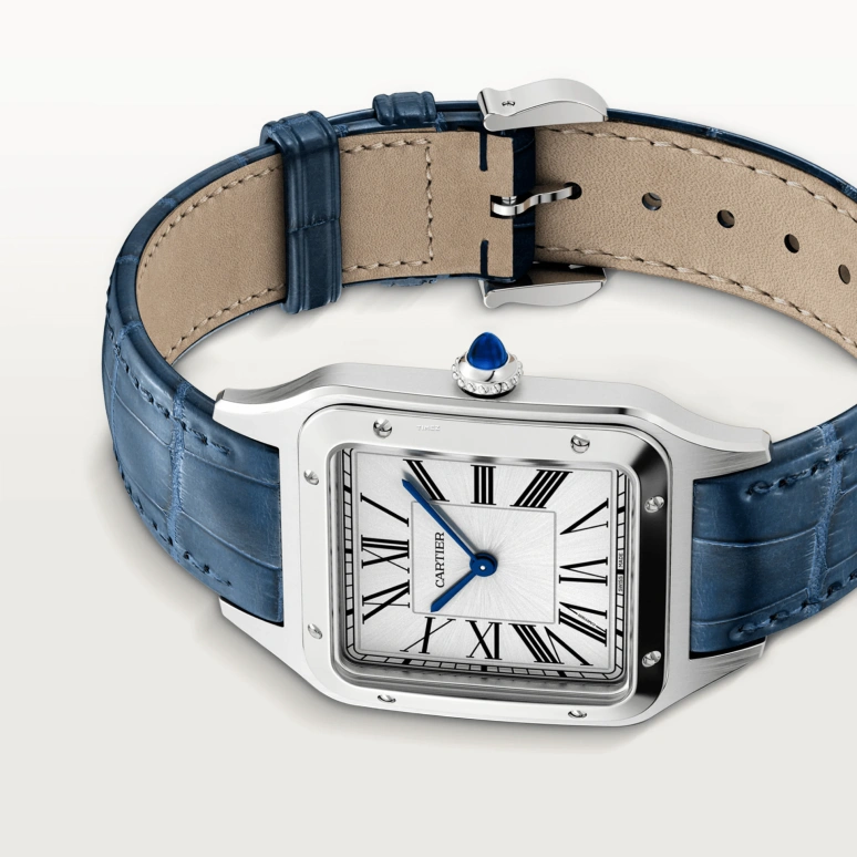 Cartier,Santos de Cartier 43.50x31.40mm,43.50x31.40mm,Stainless Steel,Silver,Quartz,Sapphire,Crystal Glass,Square,WSSA0085