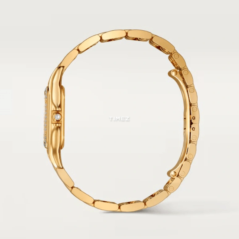 Cartier,Panthère de Cartier 30.30x22mm,30.30x22mm,Yellow Gold,Silver,Quartz,Sapphire,Crystal Glass,Square,WJPN0042