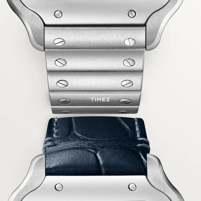 Cartier,Santos de Cartier 47.50x39.80mm,47.50x39.80mm,Stainless Steel,Blue,Gradient,Automatic,Day,Sapphire,Crystal Glass,WSSA0071