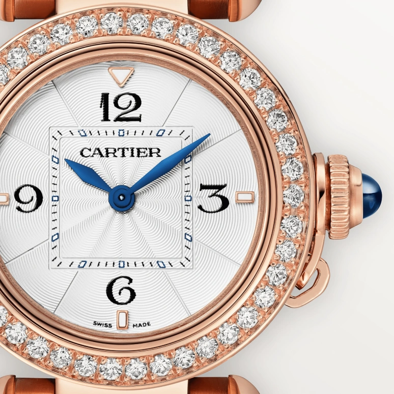 Cartier,Pasha de Cartier 30mm,30mm,Rose Gold,White,Quartz,Sapphire,Crystal Glass,Round,WJPA0039