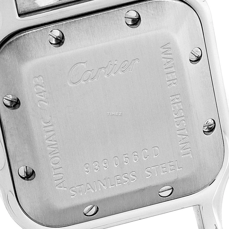 Cartier,Santos de Cartier 24x4mm,24x4mm,Stainless Steel,Grey,Automatic,Sapphire,Crystal Glass,Square,W20066D6