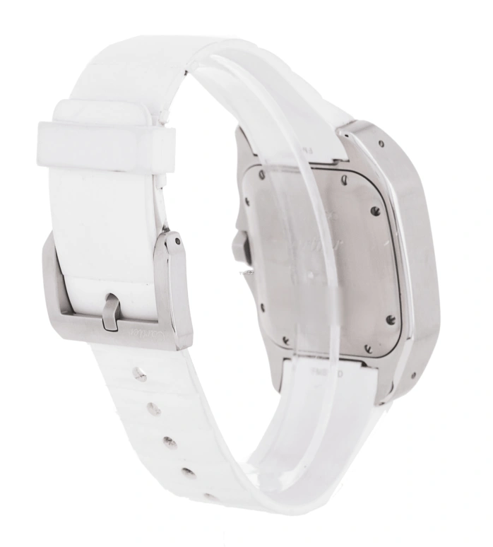 Cartier,Santos de Cartier 44.20x35.60mm,44.20x35.60mm,Stainless Steel,Silver,Automatic,Sapphire,Crystal Glass,Square,W20122U2