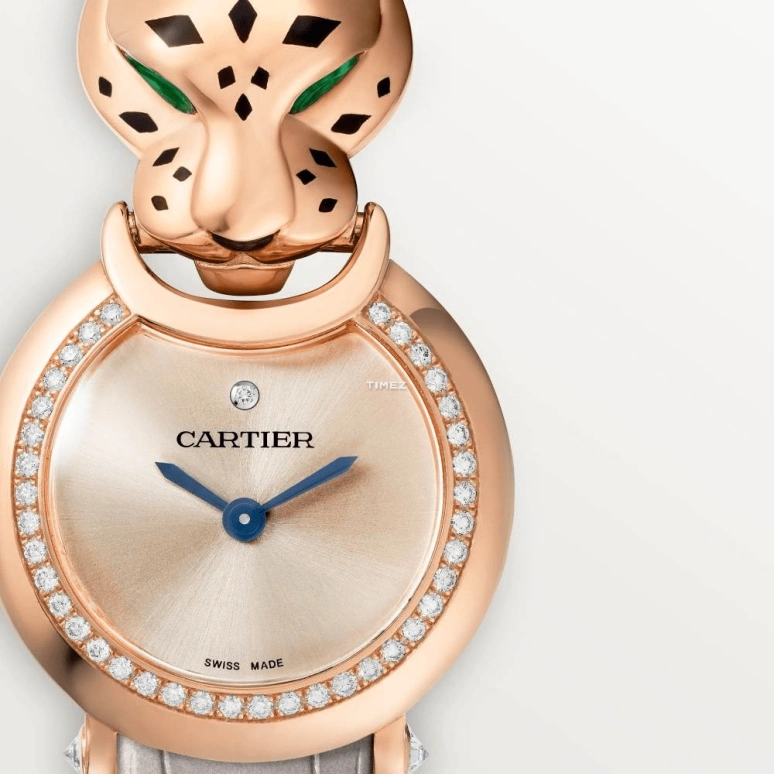 Cartier,Panthère Jewelry Watches 23.60mm,23.60mm,Rose Gold,Quartz,Sapphire,Crystal Glass,Other,HPI01379