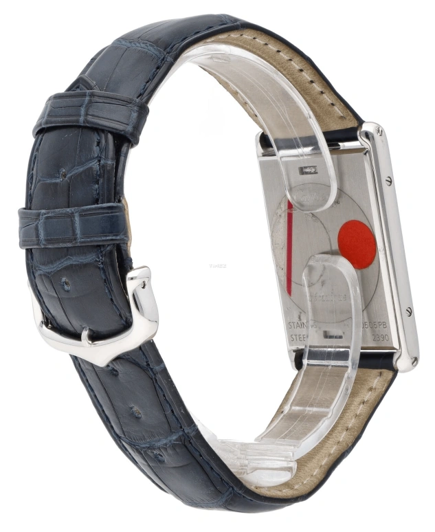 Cartier,Tank 25x38mm,25x38mm,Stainless Steel,Silver,Handwound,Sapphire,Crystal Glass,Square,W1011358