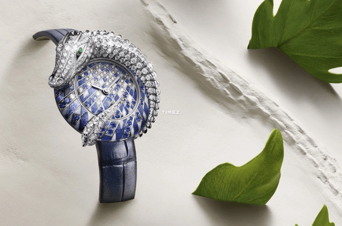 Cartier,High Jewelry Watches 34.50x33.30mm,34.50x33.30mm,White Gold,Blue,Silver White,Quartz,Sapphire,Crystal Glass,Oval,HPI01612