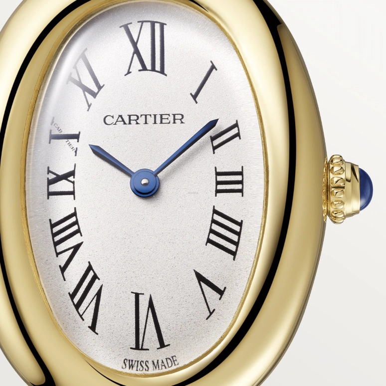 Cartier,Baignoire 31.40x23.09mm,31.40x23.09mm,Yellow Gold,Silver,Quartz,Sapphire,Crystal Glass,Oval,WGBA0013