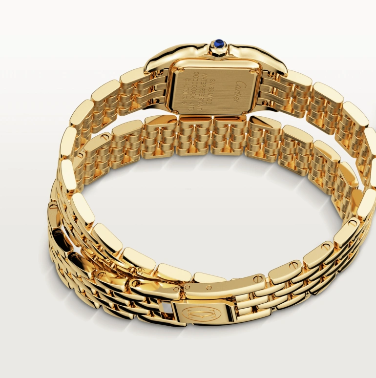 Cartier,Panthère de Cartier 22x30mm,22x30mm,Yellow Gold,Silver,Quartz,Sapphire,Crystal Glass,Square,WGPN0013