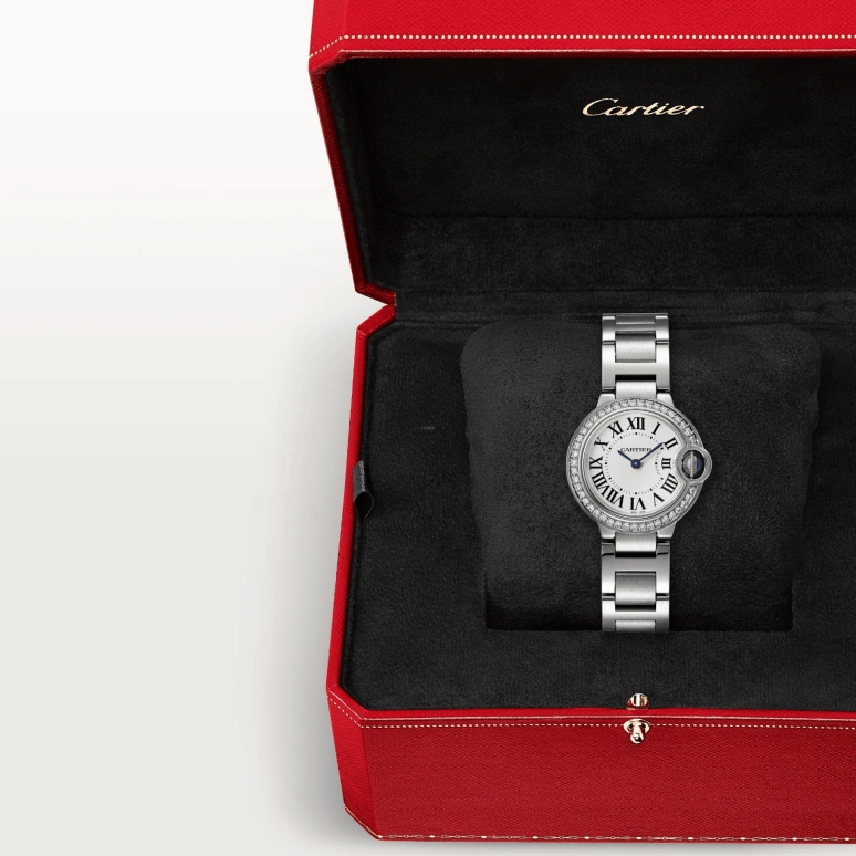 Cartier,Ballon Bleu de Cartier 28mm,28mm,Stainless Steel,Silver,Quartz,Sapphire,Crystal Glass,Round,W4BB0015