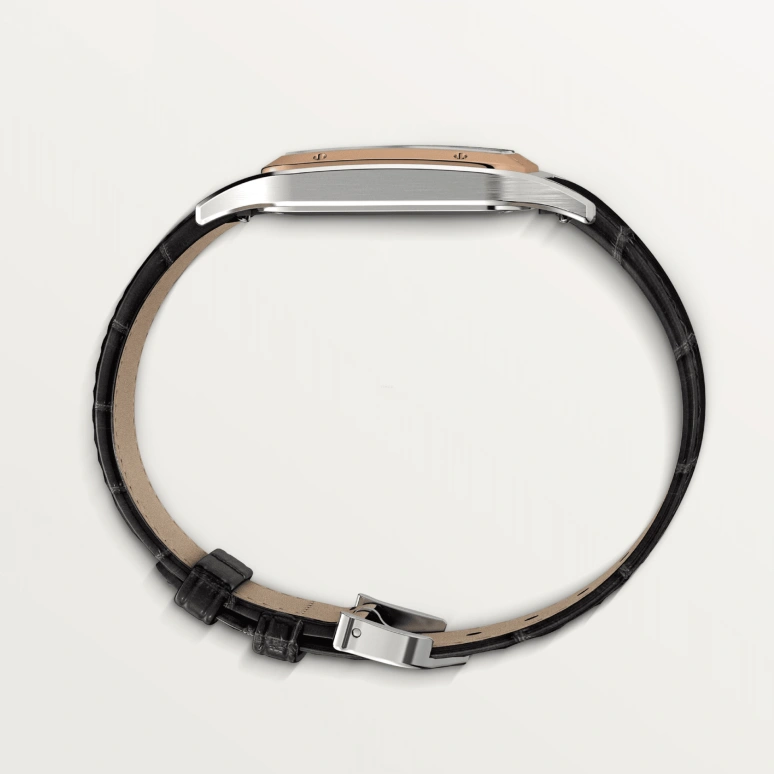 Cartier,Santos de Cartier 43.50x31.40mm,43.50x31.40mm,Stainless Steel,Rose Gold,Silver,Quartz,In-house Caliber,Sapphire,Crystal Glass,W2SA0011