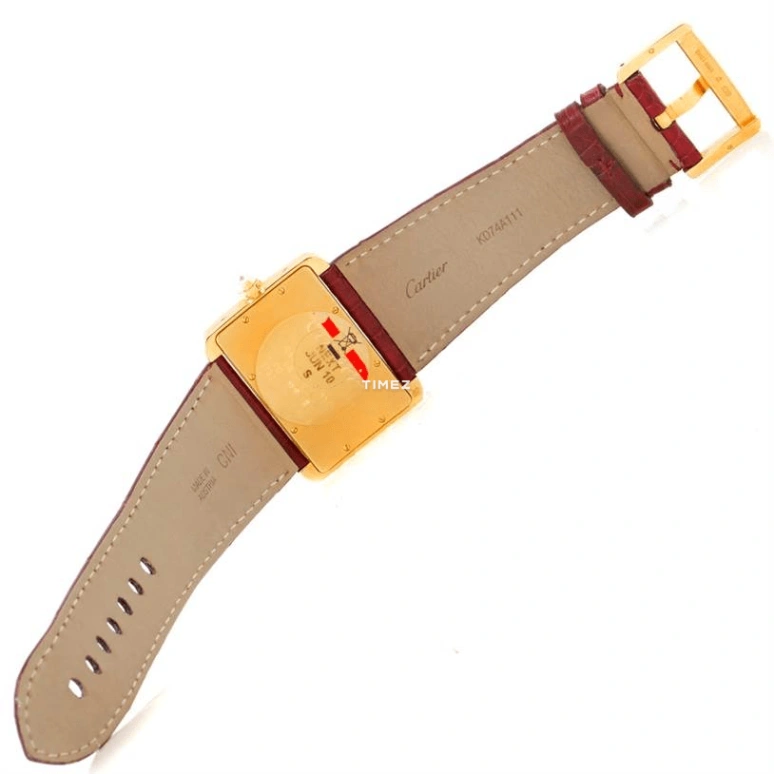 Cartier,Tank 38x30mm,38x30mm,Yellow Gold,Silver,Quartz,Sapphire,Crystal Glass,Square,WA301170