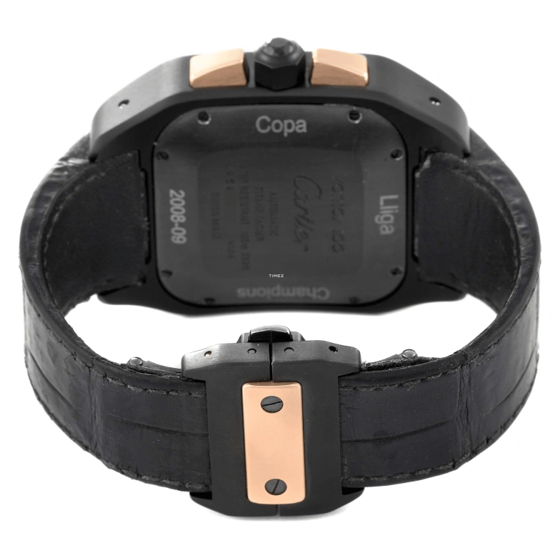 Cartier,Santos de Cartier 46.65x41.65mm,46.65x41.65mm,Rose Gold,Stainless Steel,Titanium Gold,Black,Automatic,Chronograph,Day,W2020004