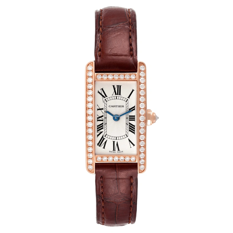 Cartier,Tank 34.80x19mm,34.80x19mm,Rose Gold,Silver,Quartz,Sapphire,Crystal Glass,Square,WJTA0002