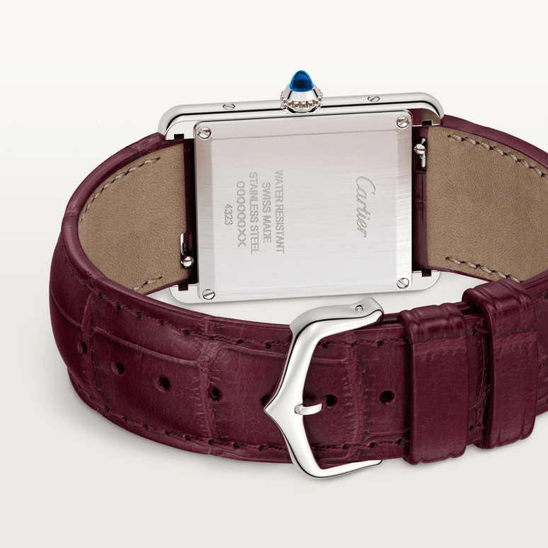 Cartier,Tank 33.70x25.50mm,33.70x25.50mm,Stainless Steel,Wine Red,Quartz,Sapphire,Crystal Glass,Square,WSTA0054