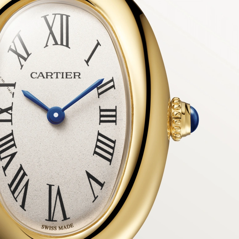 Cartier,Baignoire 31.40x23.10mm,31.40x23.10mm,Yellow Gold,Silver,Quartz,Sapphire,Crystal Glass,Oval,WGBA0025