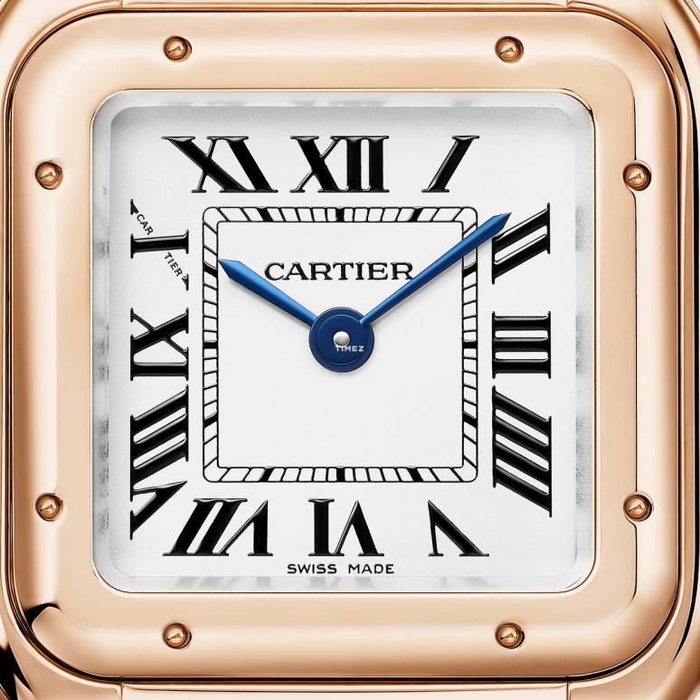 Cartier,Panthère de Cartier 23x30mm,23x30mm,Rose Gold,Silver,Quartz,Sapphire,Crystal Glass,Square,WGPN0060
