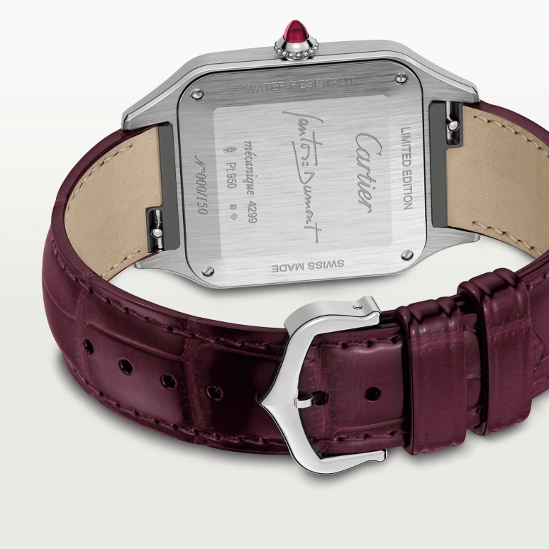 Cartier,Santos de Cartier 43.50x31.40mm,43.50x31.40mm,Platinum,White,Handwound,36hours,In-house Caliber,WGSA0053