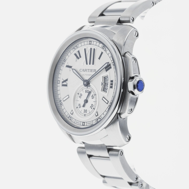 Cartier,Calibre de Cartier 42mm,42mm,Stainless Steel,Silver,Automatic,Day,48hours,W7100013