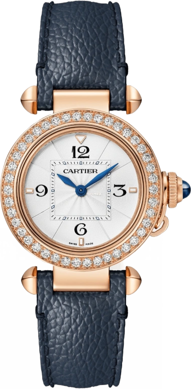 Cartier,Pasha de Cartier 30mm,30mm,Rose Gold,White,Quartz,Crystal Glass,Sapphire,Round,WJPA0045