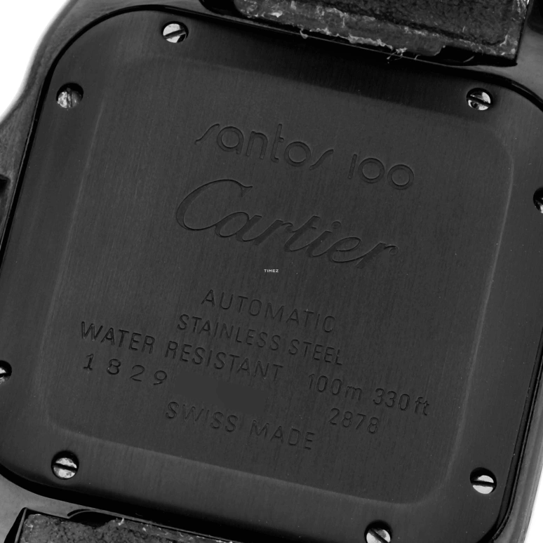 Cartier,Santos de Cartier 38mm,38mm,Rose Gold,Stainless Steel,Black,Automatic,42hours,In-house Caliber,W2020009