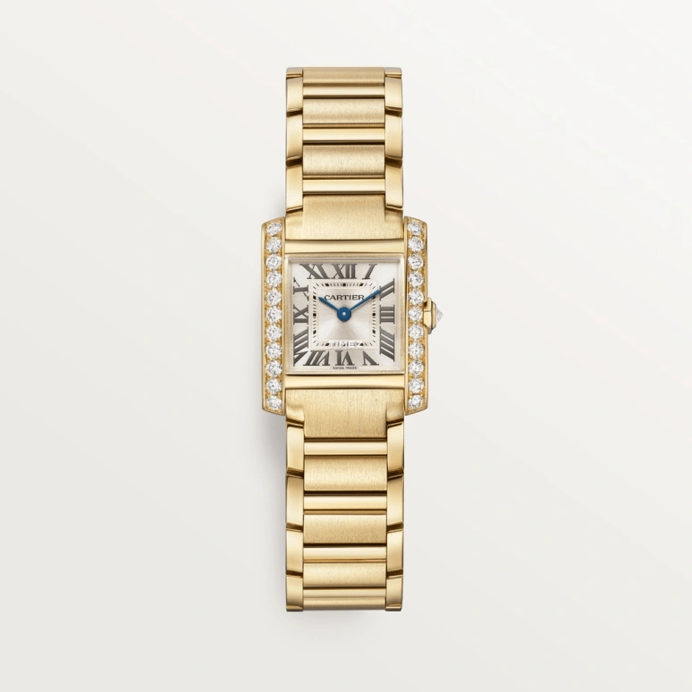 Cartier,Tank 25.70x21.20mm,25.70x21.20mm,Yellow Gold,Gold,Quartz,Sapphire,Crystal Glass,Square,WJTA0039