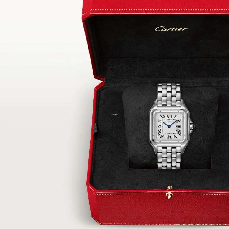 Cartier,Panthère de Cartier 31x42mm,31x42mm,Stainless Steel,Silver,Quartz,Sapphire,Crystal Glass,Square,WSPN0016