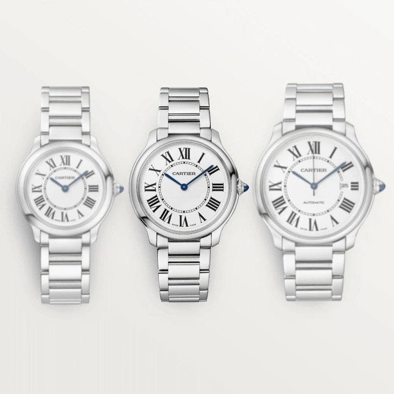 Cartier,Ronde de Cartier 36mm,36mm,Stainless Steel,Silver,Quartz,Sapphire,Crystal Glass,Round,WSRN0034