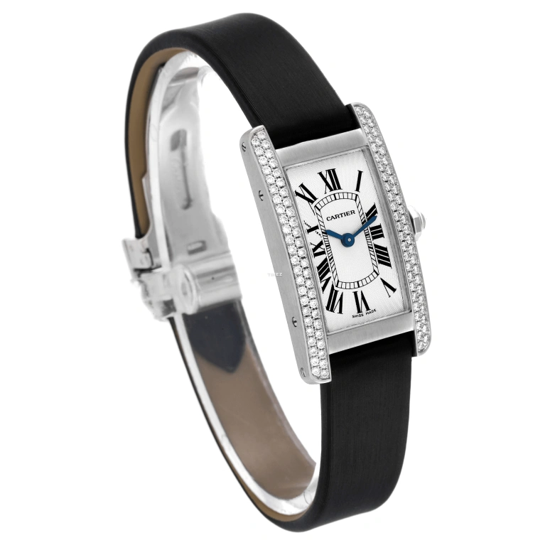 Cartier,Tank 19x35mm,19x35mm,White Gold,Silver,Quartz,Sapphire,Crystal Glass,Square,WB701851