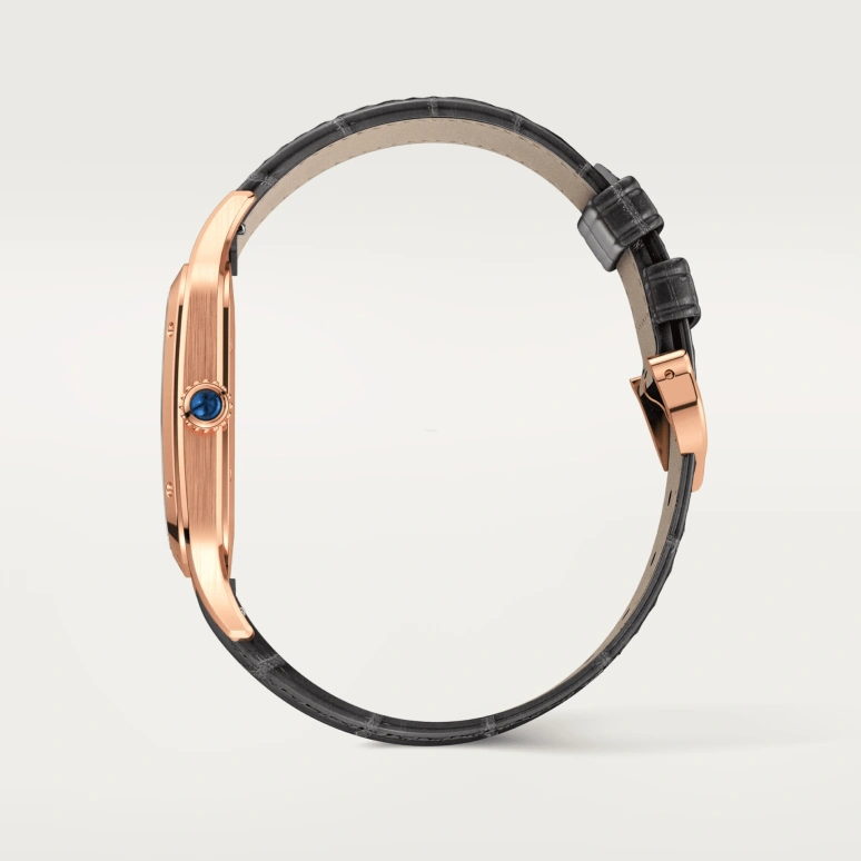 Cartier,Santos de Cartier 46.60x33.90mm,46.60x33.90mm,Rose Gold,Silver,Handwound,36hours,In-house Caliber,WGSA0032