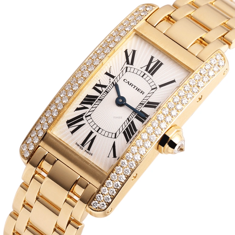 Cartier,Tank 19mm,19mm,Rose Gold,Silver,Quartz,Sapphire,Crystal Glass,Square,WB7043JQ